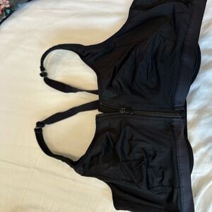 Avenue Black Sports Bra Plus Size Front Close Double Layer 48C